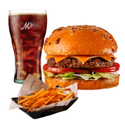 Combo hamburguesa papas y cola